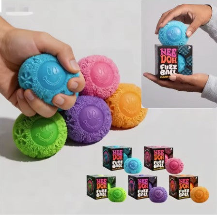 Fuzz Ball Squishy Stress Relief Toy – Cute Fuzzy Desktop Fidget Toy, Squeeze & Sensory Gift for Kids, Teens & Adults