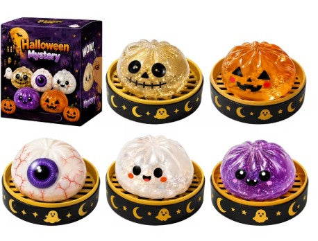 Halloween Ghost Dumpling Squishy – 5.5CM & 10CM Slow-Rising Fidget Toy, Cute Halloween Stress Relief Sensory Toy & Gift