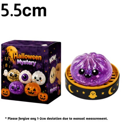 Halloween Ghost Dumpling Squishy – 5.5CM & 10CM Slow-Rising Fidget Toy, Cute Halloween Stress Relief Sensory Toy & Gift
