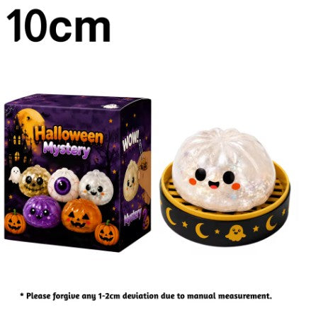 Halloween Ghost Dumpling Squishy – 5.5CM & 10CM Slow-Rising Fidget Toy, Cute Halloween Stress Relief Sensory Toy & Gift
