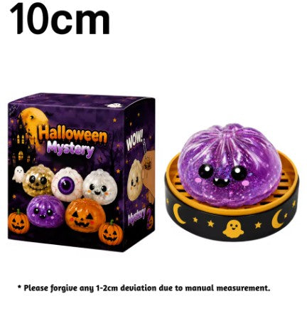 Halloween Ghost Dumpling Squishy – 5.5CM & 10CM Slow-Rising Fidget Toy, Cute Halloween Stress Relief Sensory Toy & Gift