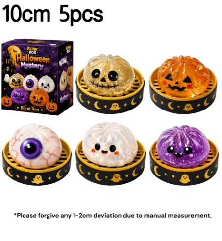 Halloween Ghost Dumpling Squishy – 5.5CM & 10CM Slow-Rising Fidget Toy, Cute Halloween Stress Relief Sensory Toy & Gift