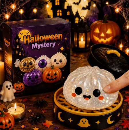 Halloween Ghost Dumpling Squishy – 5.5CM & 10CM Slow-Rising Fidget Toy, Cute Halloween Stress Relief Sensory Toy & Gift