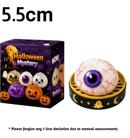 Halloween Ghost Dumpling Squishy – 5.5CM & 10CM Slow-Rising Fidget Toy, Cute Halloween Stress Relief Sensory Toy & Gift
