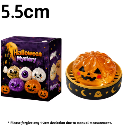 Halloween Ghost Dumpling Squishy – 5.5CM & 10CM Slow-Rising Fidget Toy, Cute Halloween Stress Relief Sensory Toy & Gift