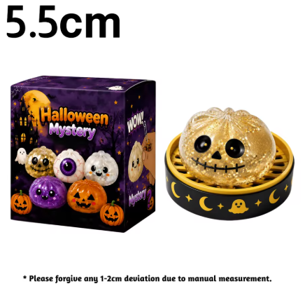 Halloween Ghost Dumpling Squishy – 5.5CM & 10CM Slow-Rising Fidget Toy, Cute Halloween Stress Relief Sensory Toy & Gift